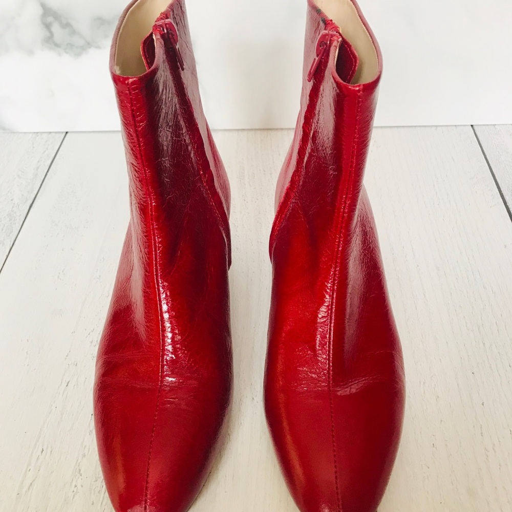Zara Low Heeled Red Booties